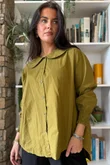 Paloma Tela Peter Pan Blouse Mucky Olive